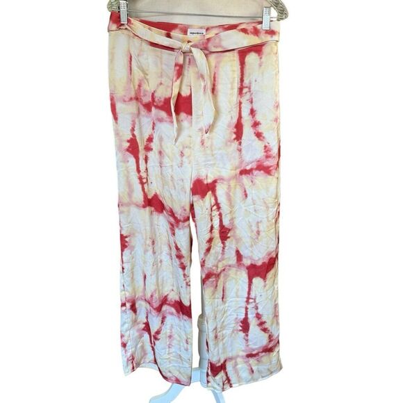 Revolve Superdown Nicky Pants Sz Large Red White Tie Dye - Picture 1 of 9